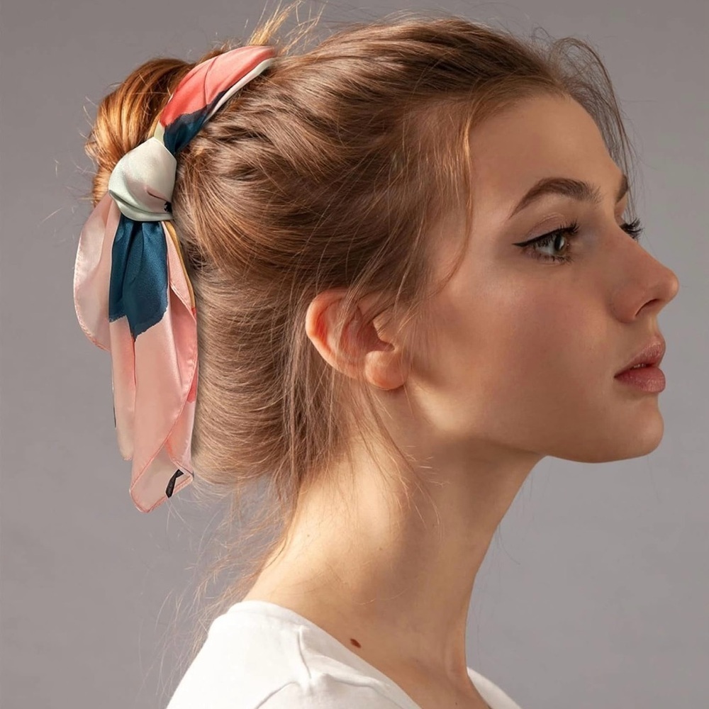 Head Scarf for Women Hair Bandanas Silk Feeling Neckerchief Scarf - Picture 5 of 8